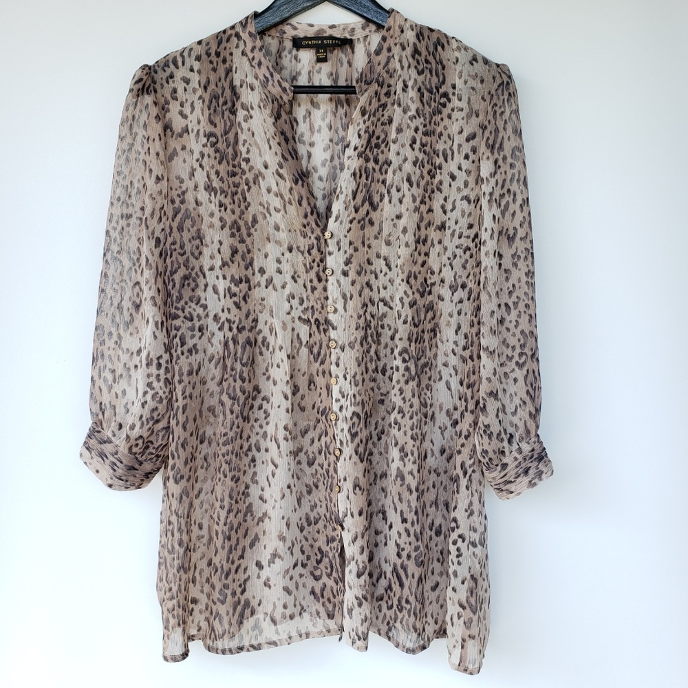 Cynthia Steffe Animal‎ Print Blouse, size XS